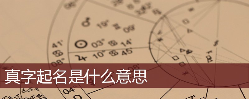 真字起名是什么意思