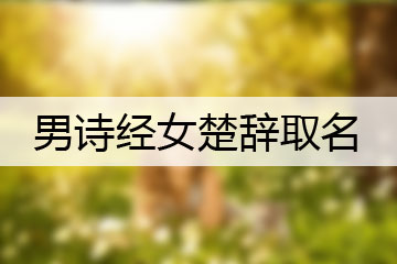 男诗经女楚辞取名